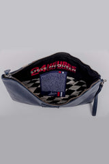 Steve McQueen Jim blue leather clutch for men
