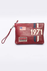 Pochette en cuir Steve McQueen Jim rouge Homme