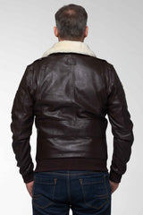 Leather jacket Steve McQueen John dark brown Man