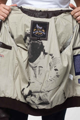 Blouson en cuir Steve McQueen John marron foncé Homme