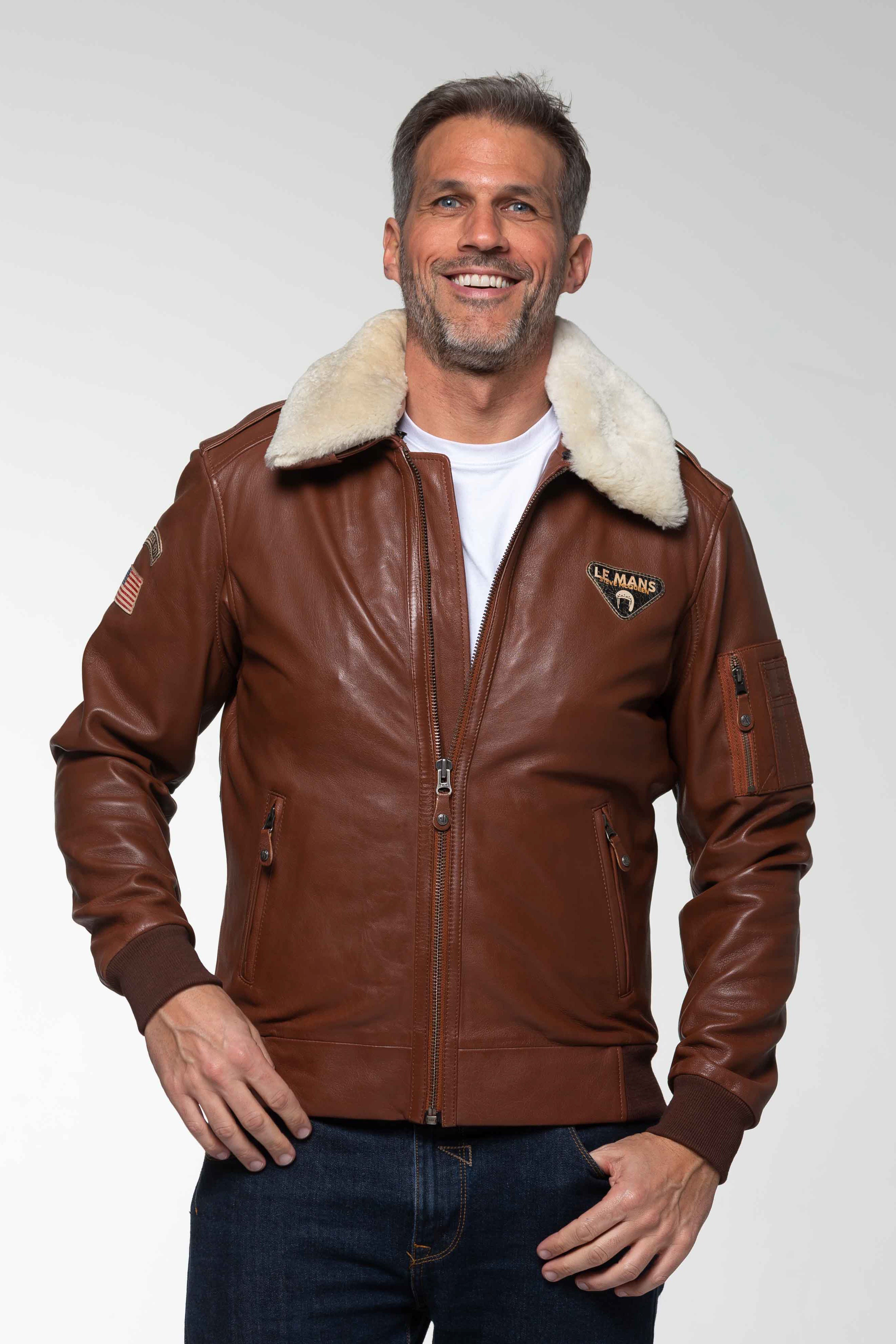 Leather jacket Steve McQueen John tortoise Man – Classic Legend Motors