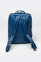 Leather backpack Michel Vaillant Jean-Pierre vaillant blue Men