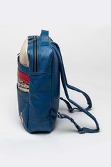 Leather backpack Michel Vaillant Jean-Pierre vaillant blue Men