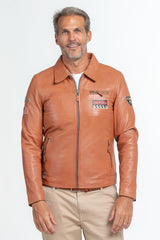 Leather jacket Steve McQueen Lewis tan Men