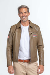 Leather jacket Steve McQueen Lewis light khaki Men