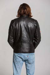 Lotus Jean Pierre Jarier "Godasse de Plomb" black leather jacket for men
