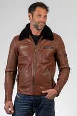Men's Royal Air Force Lecluse tortoise leather jacket