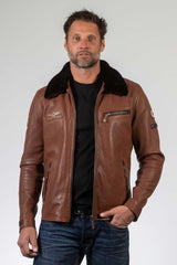 Men's Royal Air Force Lecluse tortoise leather jacket
