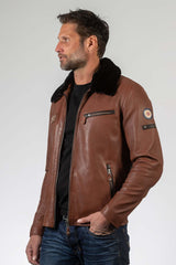 Men's Royal Air Force Lecluse tortoise leather jacket