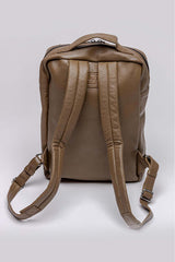 Men's light khaki Steve McQueen Matt leather backpack