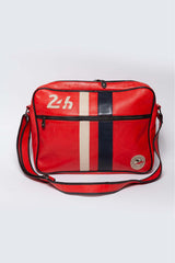 Men's 24H Le Mans Messenger shiny red leather bag