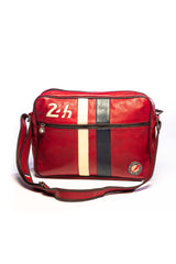 Leather bag 24H Le Mans Messenger red Man