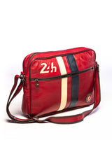 Leather bag 24H Le Mans Messenger red Man