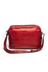 Leather bag 24H Le Mans Messenger red Man