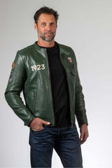 Leather jacket 24H Le Mans 1923 Marne green Man