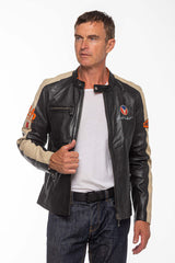 Leather jacket Michel Vaillant Michel black Man