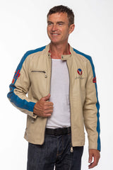 Leather jacket Michel Vaillant Michel ecru Men
