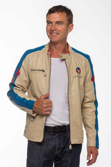 Blouson en cuir Michel Vaillant Michel ecru Homme