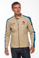 Blouson en cuir Michel Vaillant Michel ecru Homme