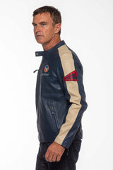 Men's Michel Vaillant Michel leather jacket in royal blue