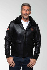 Leather jacket Steve McQueen Peter black Man
