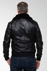 Leather jacket Steve McQueen Peter black Man
