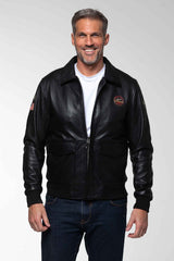 Leather jacket Steve McQueen Peter black Man
