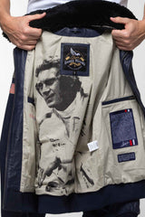 Blouson en cuir Steve McQueen Peter bleu royal Homme