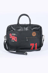 Steve McQueen Ritter black leather messenger bag for men