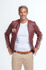 Leather jacket Steve McQueen Scott red Man