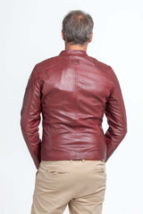 Leather jacket Steve McQueen Scott red Man