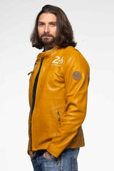 Leather jacket 24H Le Mans Shadow yellow Man