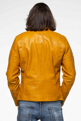 Leather jacket 24H Le Mans Shadow yellow Man
