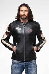 Leather jacket 24H Le Mans Shelby black Man