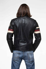 Blouson en cuir 24H Le Mans Shelby noir Homme