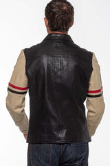 Leather jacket 24H Le Mans 1923 Stalter black ecru Man