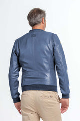 Steve McQueen Stan leather jacket royal blue Men