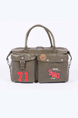 Sac de voyage en cuir Steve McQueen Stahler 48h kaki clair
