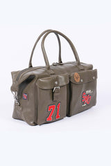 Sac de voyage en cuir Steve McQueen Stahler 48h kaki clair