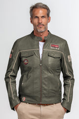 Steve McQueen Tom leather jacket dark khaki Men
