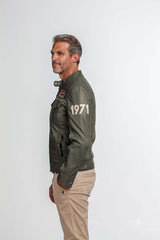 Steve McQueen Tom leather jacket dark khaki Men