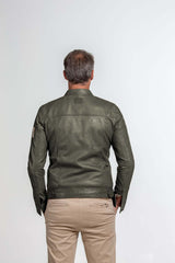 Steve McQueen Tom leather jacket dark khaki Men