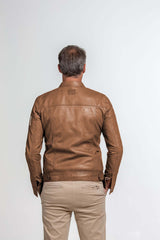 Blouson en cuir Steve McQueen Tom tortoise Homme