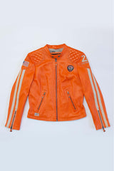 Leather jacket 24H Le Mans Trassy orange Woman 