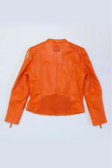 Blouson en cuir 24H Le Mans Trassy orange Femme