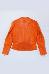 Leather jacket 24H Le Mans Trassy orange Woman 