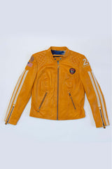 Blouson en cuir 24H Le Mans Trassy jaune Femme