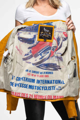 Blouson en cuir 24H Le Mans Trassy jaune Femme