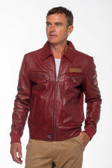 Leather jacket Steve McQueen Virgil dark red Man