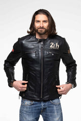 Leather jacket 24H Le Mans Voxan black Man